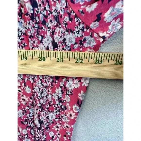 Honeyme Curvy Women's Size XL Open Front Pink Flowers Floral Print Cardigan - Picture 7 of 8